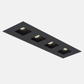 1x4 Trimmed Flanged Square Black